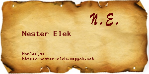 Nester Elek névjegykártya