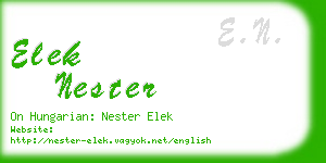 elek nester business card
